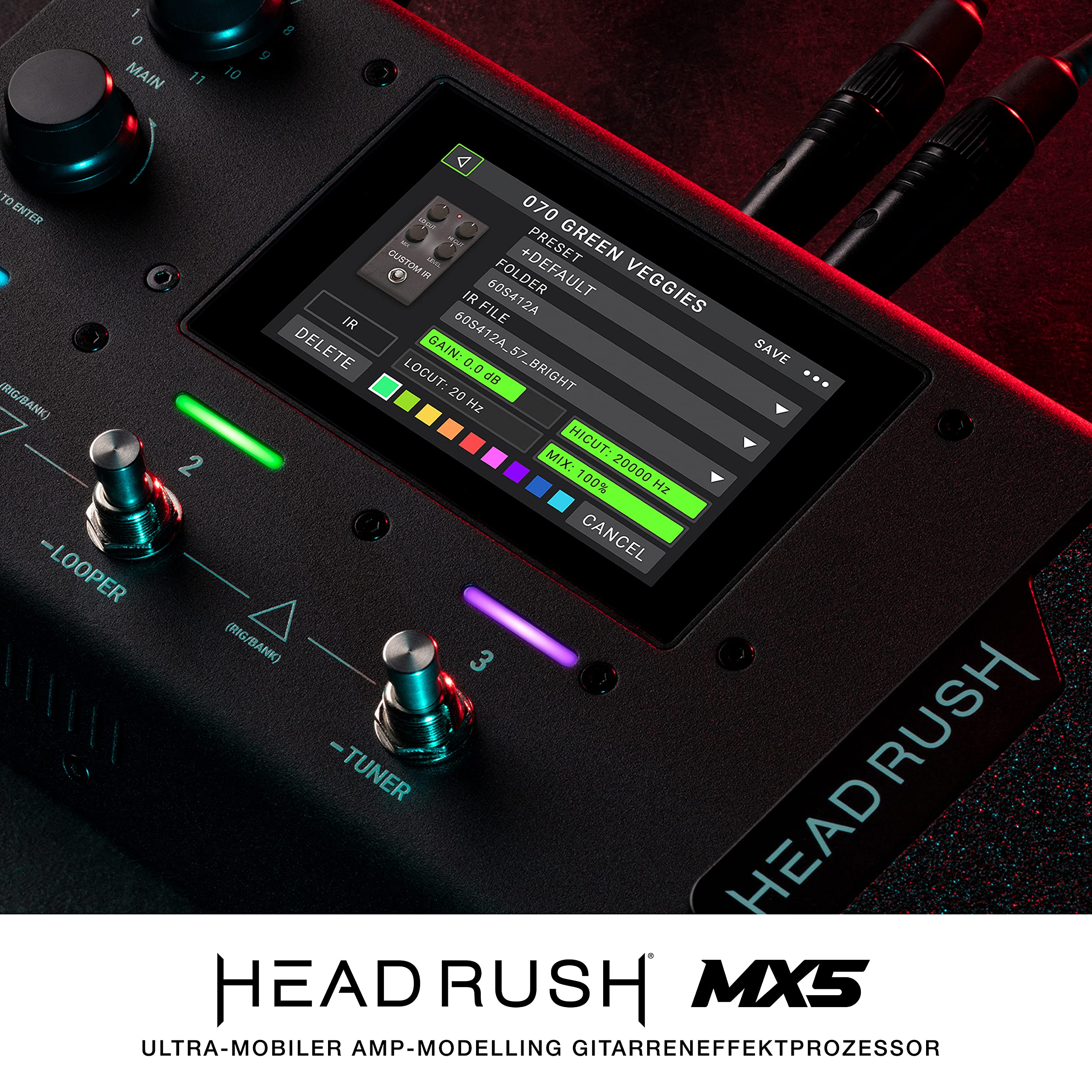 HeadRush MX5 – Multi Effektgerät Gitarrenverstärker/Pedalboard & FX Modeling Prozessor mit Touch Display, Expression Pedal, Looper & Audio Interface
