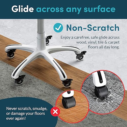 Miniatura 45 de Lifelong Ruedas de repuesto de goma para sillas de oficina, ruedas resistentes de 2 pulgadas para suelos de madera dura y alfombras, juego de 5,