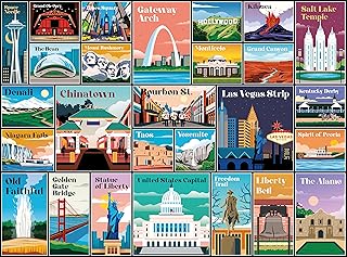 US Tourist Landmark Jigsaw Puzzles – 1000 Piece Puzzle for Adults/Travel Puzzle/Jigsaw Puzzle Stunning/Puzzles for Adults 1000 Pieces and Up/ 20" x 27"/ 4 Fun Bonus Items by LetsPuzl