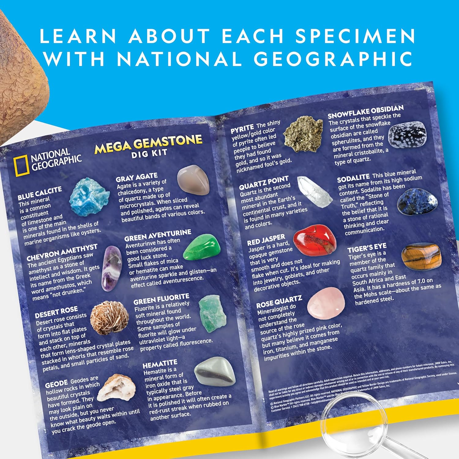 NATIONAL GEOGRAPHIC Mega Gemstone Dig Kit – Dig Up 15 Real Gemstones and Crystals, Science Kit for Kids, Gem Digging Kit, Gift for Girls and Boys, Mining Kit, Rock Collection - Image 5
