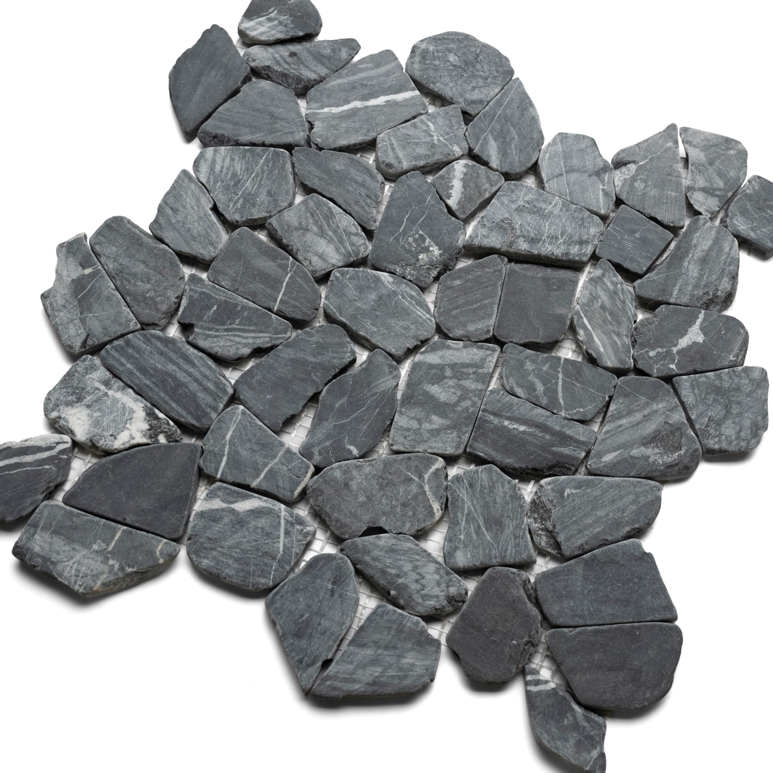CNK Tile Tempest Deep Black Pebble Stone Mosaic Tile - 12