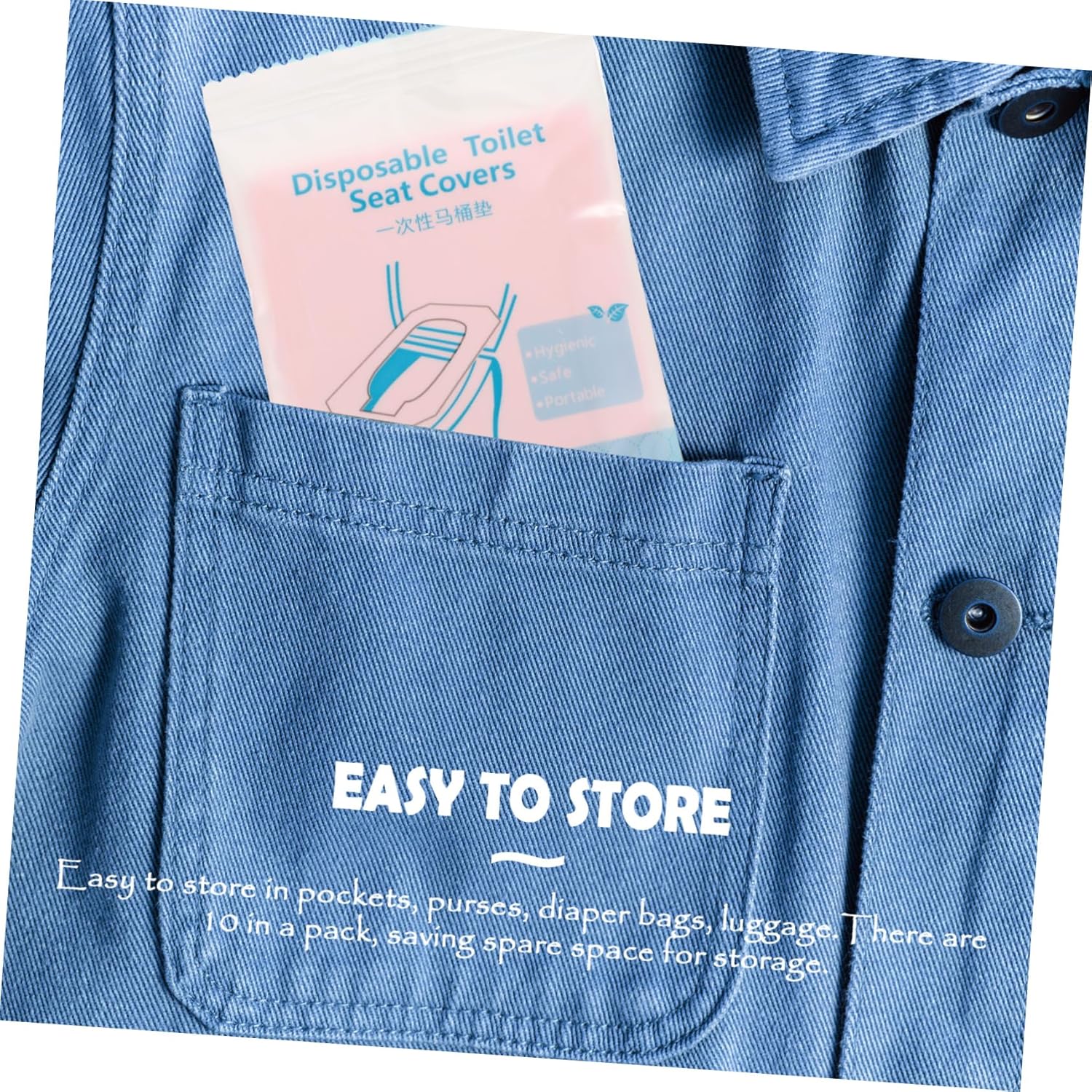 Veemoon 50Pcs Disposable Toilet Seat Covers Portable and Bathroom Mats for Travel Hospitals Hotels