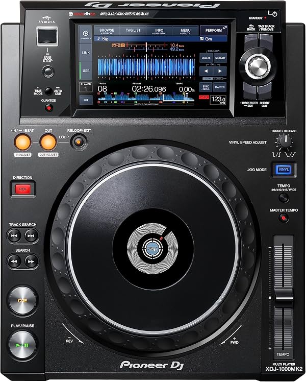 Plato DJ Pioneer DJ XDJ-1000MK2 con pantalla táctil | Para DJs que arman un setup de club, reproductor multi-deck, pantalla táctil de 7 pulgadas, rekordbox, USB y Link, flujo de trabajo estándar de club