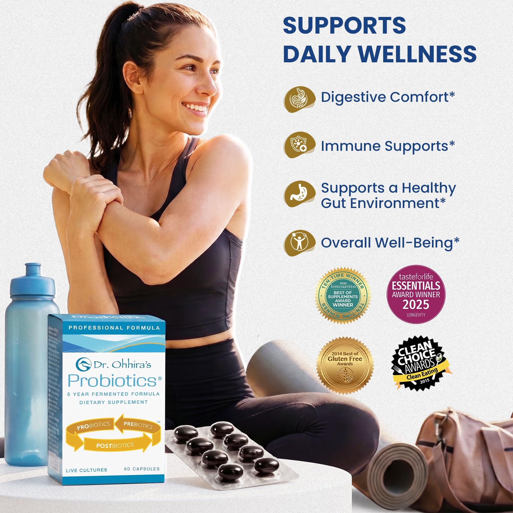 Dr Ohhiras Probiotics Professional Formula with 5 Year Fermentation | Probiotic Prebiotic Postbiotic Supplement for Men and Women | Probiotics for Gut Health and Digestive Support | 60 Capsules — Amazon image 2