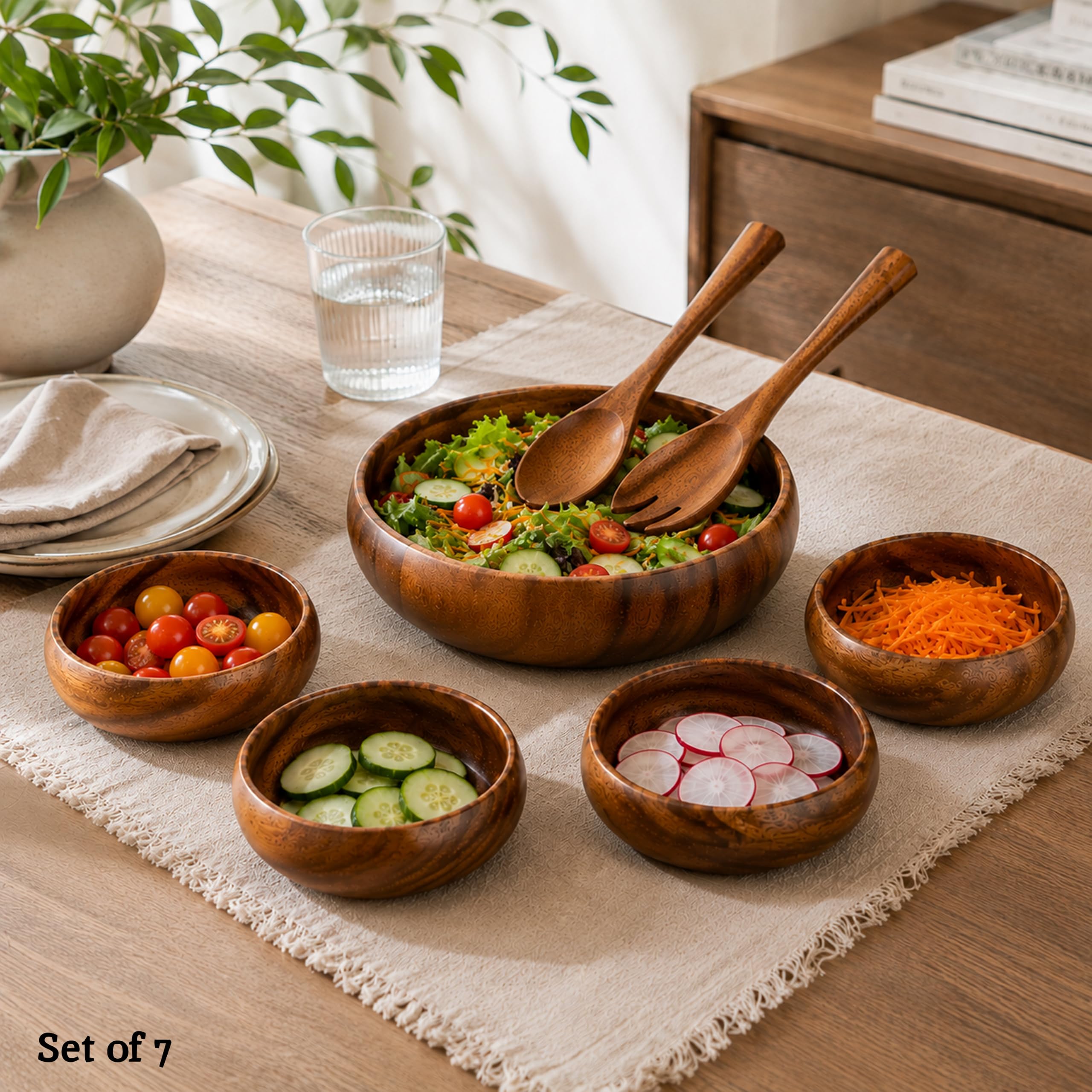 Amazon.com | Premier Housewares Salad Bowl Wooden Bowls Salad Bowl
