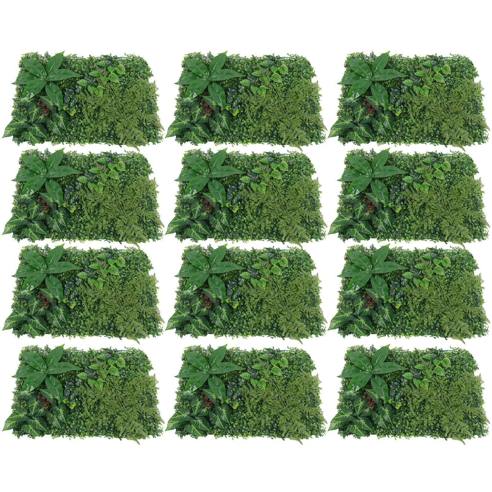KAMEIOU Künstliche Grünwand – 40,6 X 61 Cm Panel Mit Gras & Blumen, Sichtschutz Für Innen/außen, 2 Stück