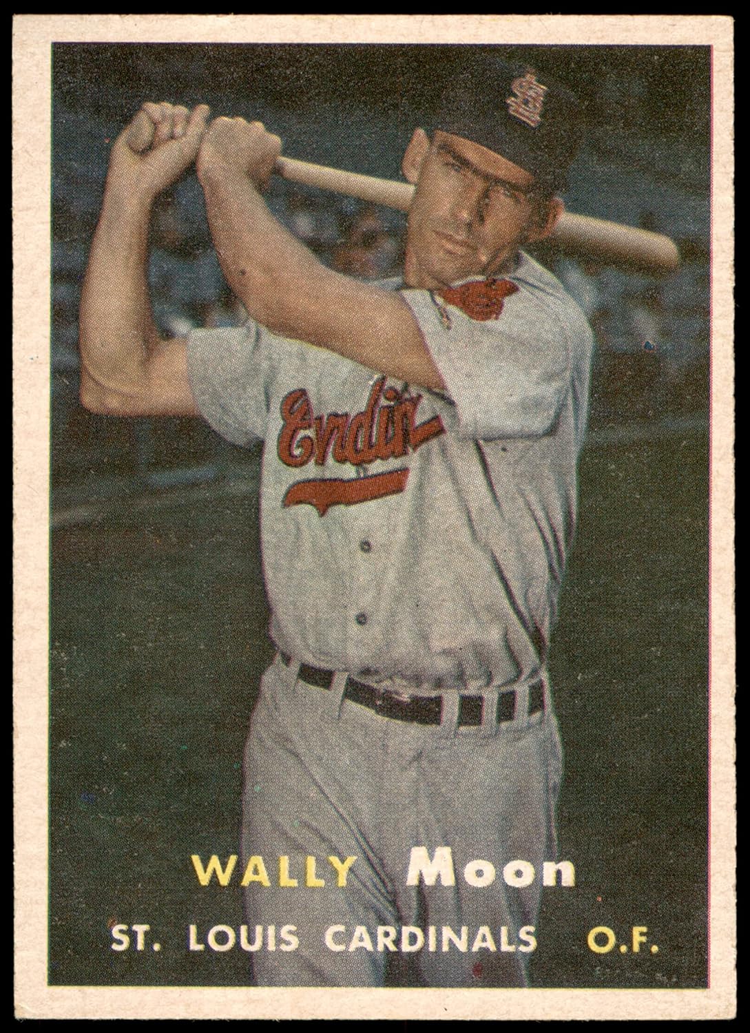 1957 Topps #65 Wally Moon St. Louis Cardinals (Baseball Card) NM Cardinals