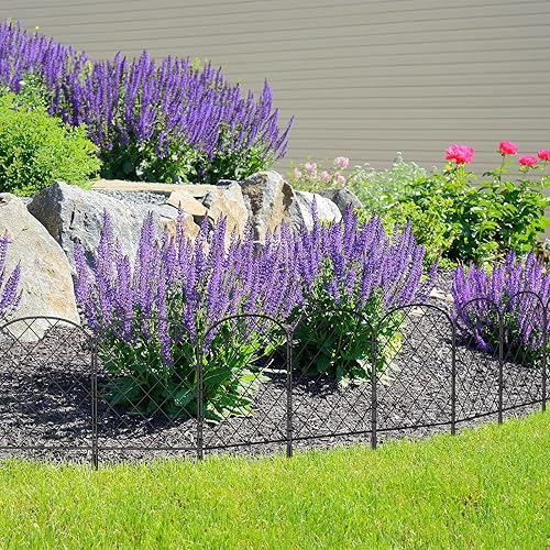 Miniatura 5 de ABQ Valla decorativa para jardín, paquete de 25 unidades, 27.08 pies de largo x 24 pulgadas de alto, valla de barrera de animales para perro, borde