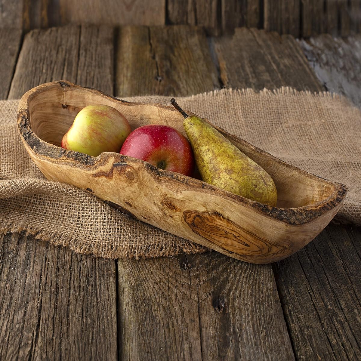 Hand-Carved Olive Wood Serving Bowl view 3