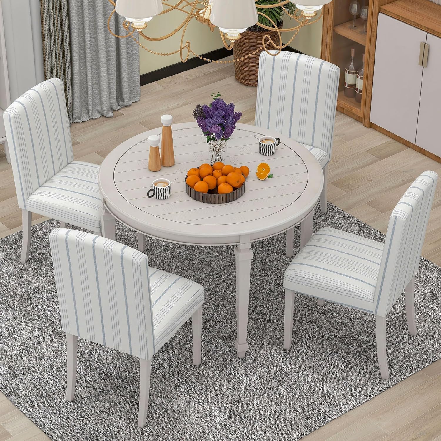 Amazon.com: Bellemave Dining Table Set for 4, 5 Piece Round Kitchen ...