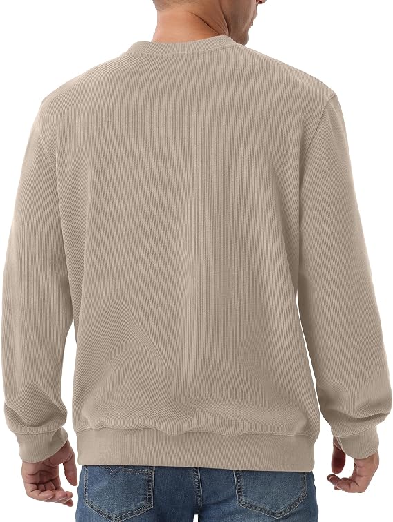 Sailwind Men's Corduroy Sweatshirt Casual Long Sleeve Crewneck Pullover Sweatshirts