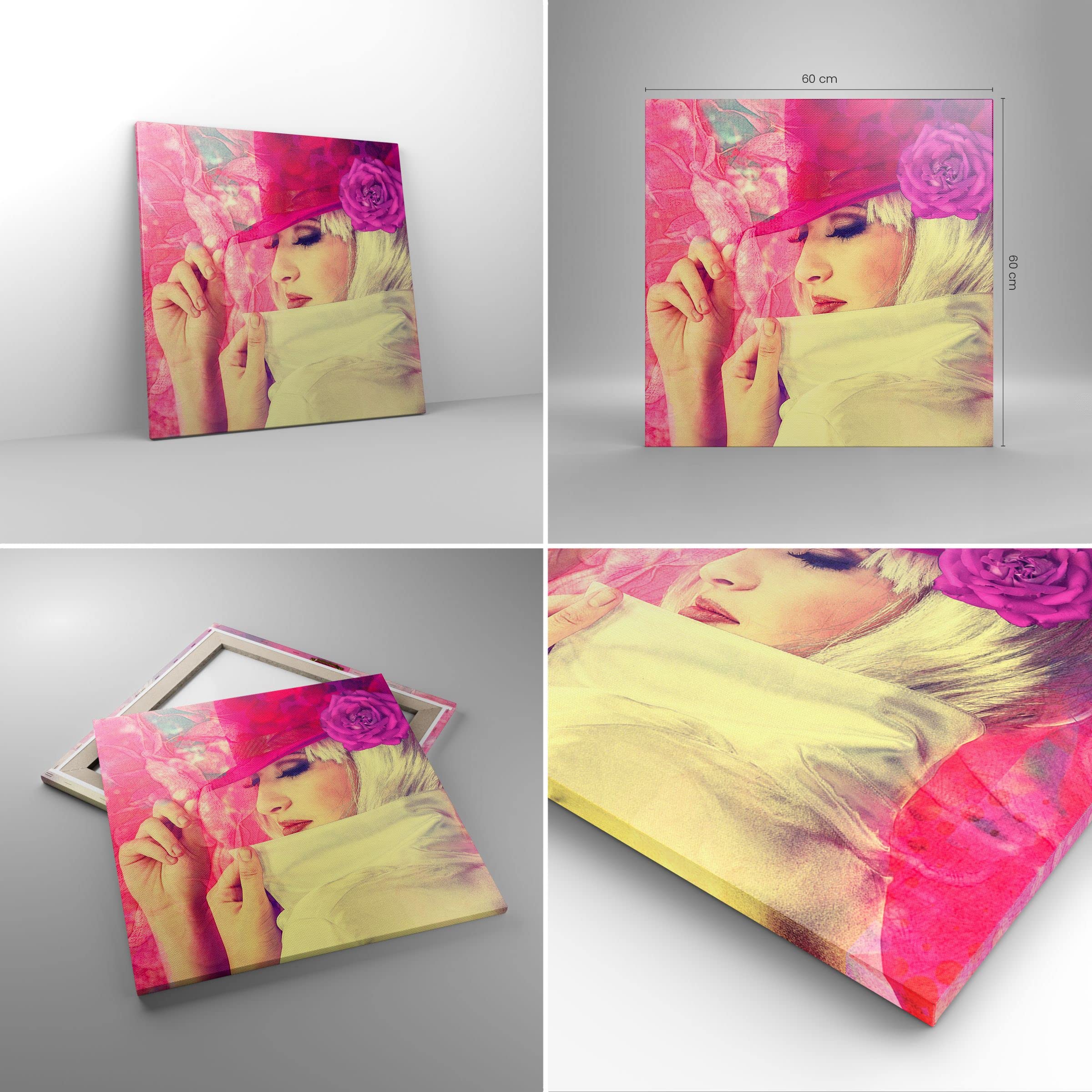 GDJSMIN Style Réaliste - Portant Un Foulard Femme Africaine - Couleur Orange - Impression D'art