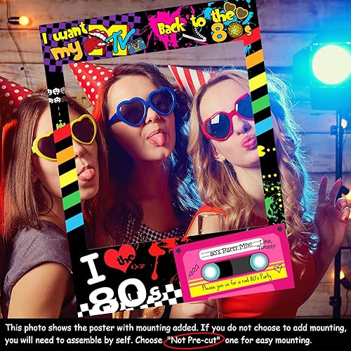 Miniatura 4 de Marco para cabina de fotos I Love 80s precortado, 23 x 17 pulgadas