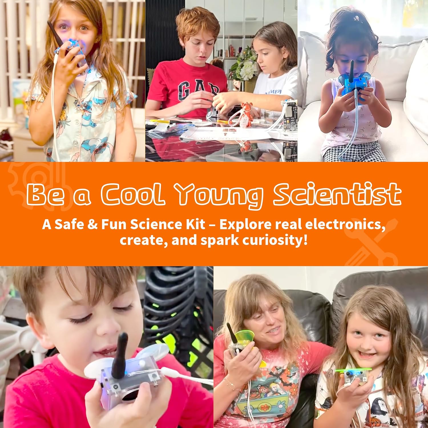 eUda+ STEM Walkie-Talkies Kit For Kids Ages 12-15-17-19+ Stem Kits for Kids Age 12-14-16-18+ DIY Soldering Practice Kit Toys For 12+ Year Old Boys Girls Easter Gifts for Teens (Soldering Version, BTB)