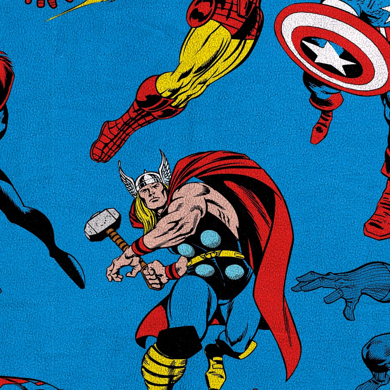 Jay Franco Kids Plush Throw Blanket – Soft & Cozy Fleece Throw for Bedroom & Couch Décor, Official Licensed Product, Blue - Marvel Comics, 40x50 - Travel Blanket