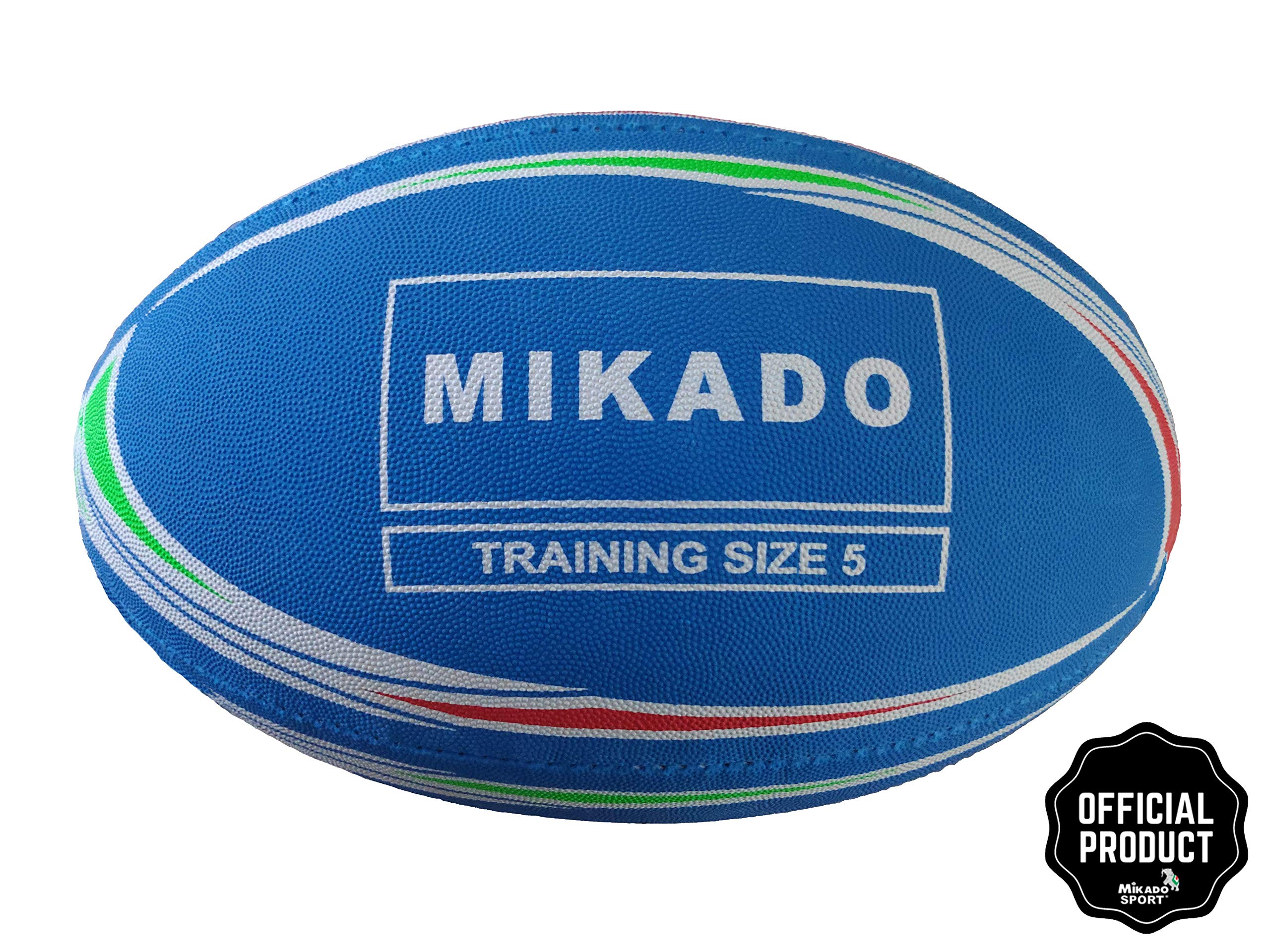 mikado 49807, Pallone da Rugby Colore/Modello Blu, Nazione Italia, Dimensione Normale