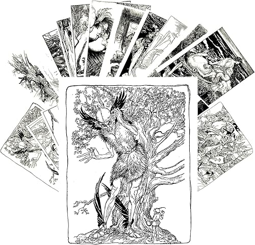 Postales vintage 24 unids cuentos de hadas monstruos divertidos Vintage libro grabado ilustración