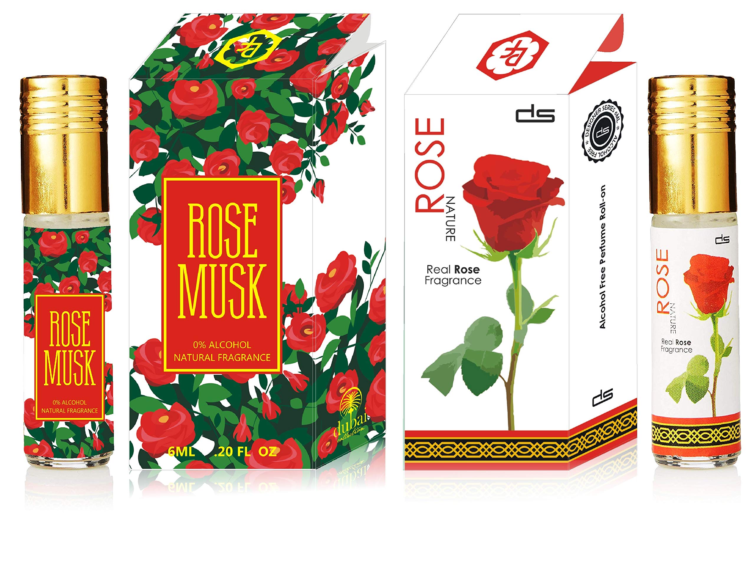 Parag Fragrances Money Saver Pack of Rose Nature 6ml and Rose Musk 6ml