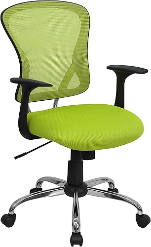 Miniatura 15 de Flash Furniture, silla de oficina de malla, altura a mitad de la espalda, negra, con base acabada en cromo, Malla Metal, Negro Negro