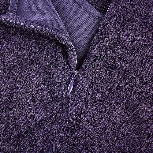 Miniatura 4 de Vestido largo de encaje con cuello en V para mujer