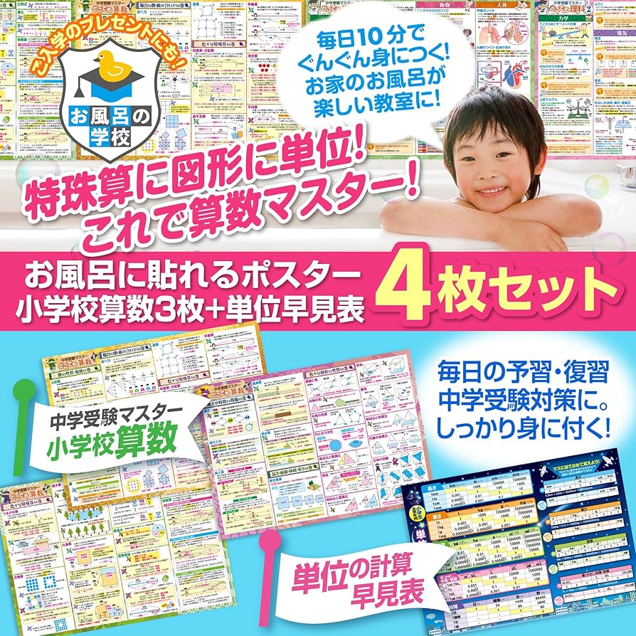 中学受験 ラミネート教材 算数 計算力強化 エレベーター計算 A4 79枚 Amazon.co.jp: 算数の単位換算3冊セット(2025)MamaTeacherの