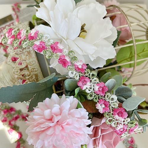 Miniatura 3 de Cinta de encaje floral de arco iris, decoración bordada, apliques bordados, cinta para coser bricolaje, boda, novia, niños, decoración de vestidos,