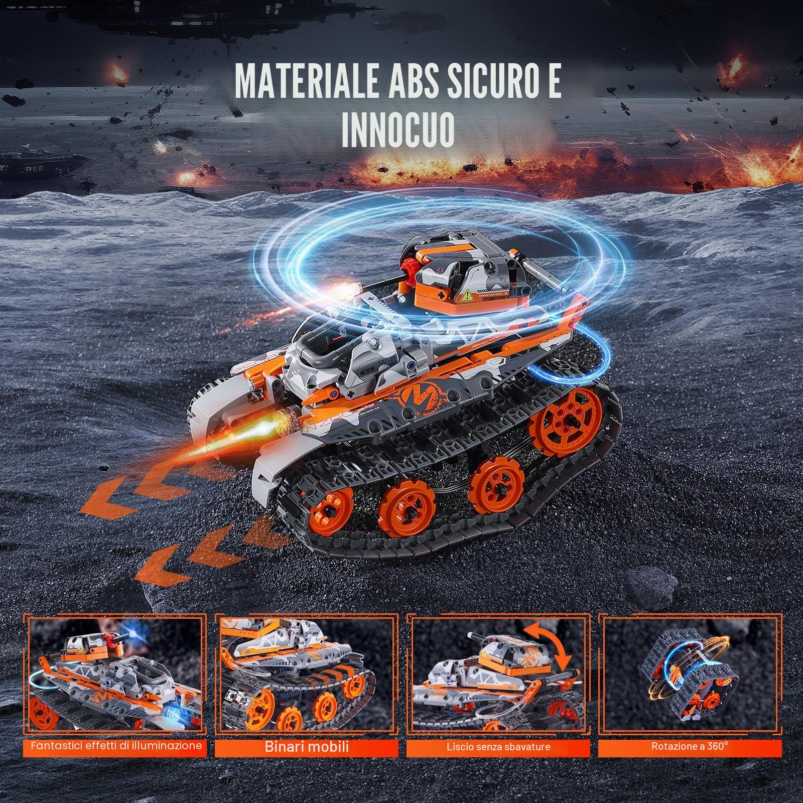 VEVOR Giocattolo Robot per STEM Kit di Costruzione per Auto Robot Telecomandate RC 554 Pezzi Controllo App, Giocattolo di Costruzione STEM Telecomandato per Bambini Dimensioni Robot 145x170x215 mm
