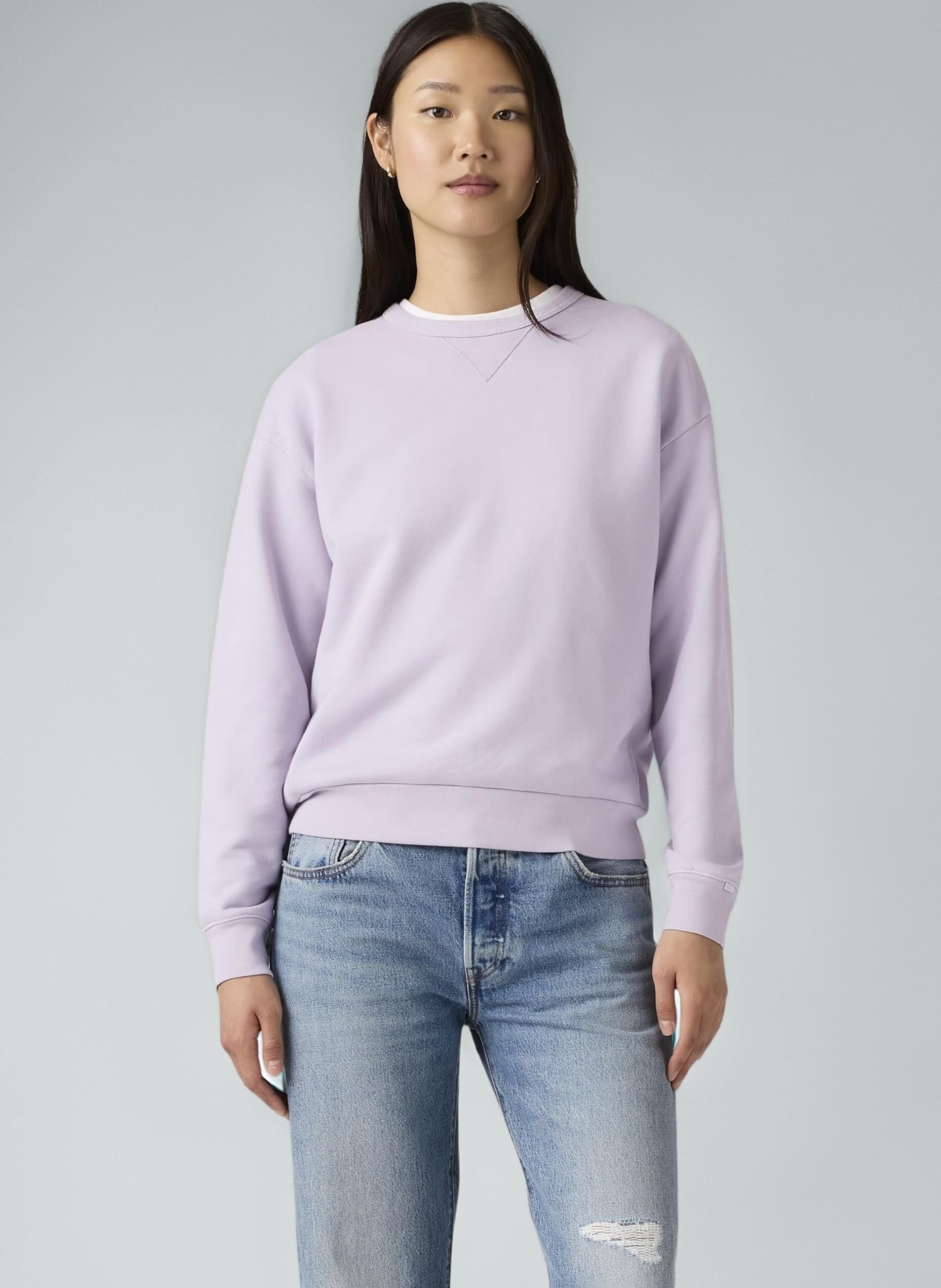 Women's Sweatshirt Heritage Crew Neck in Cotton, Standard Fit