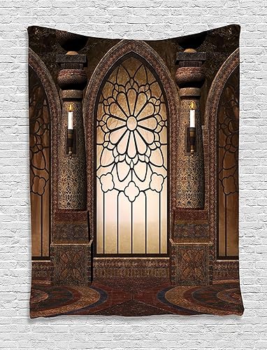 Miniatura 30 de Ambesonne Tapiz vintage, estilo retro de los años 50 y 60, estilo pin up de autos en películas de Hollywood, obra de arte para colgar en la pared