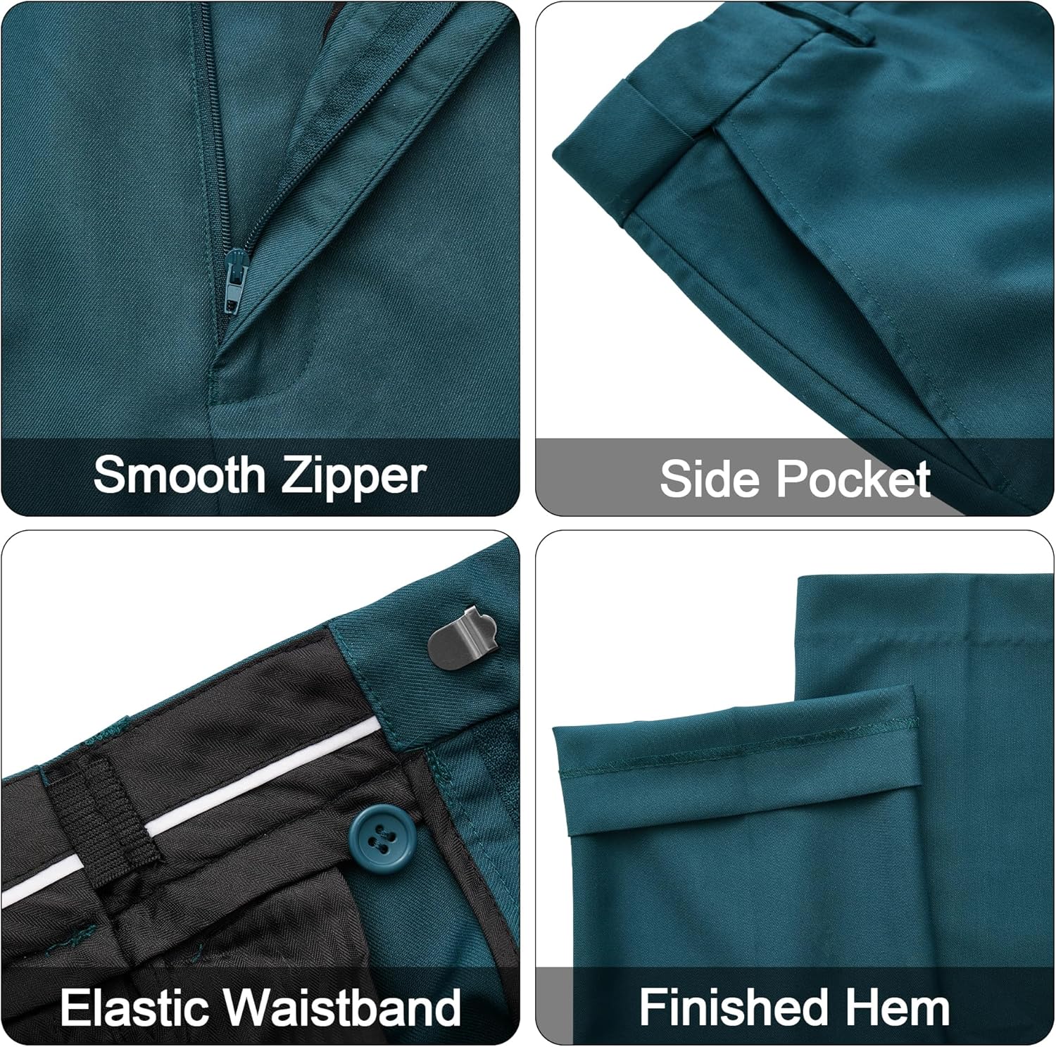 MAGE MALE Men's 3 Pieces Solid One Button Suit Elegant Slim Fit Single Breasted Party Tuxedo Blazer Vest Pants Set - Image 6