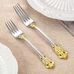 KEAWELL Luxe 20 Pièces 18/10 Ensemble de produits plats en acier inoxydable, Service pour 4, plaqué argent avec des accents d'or, serti d'argent fin et lave-vaisselle Safe (Gold Accent)