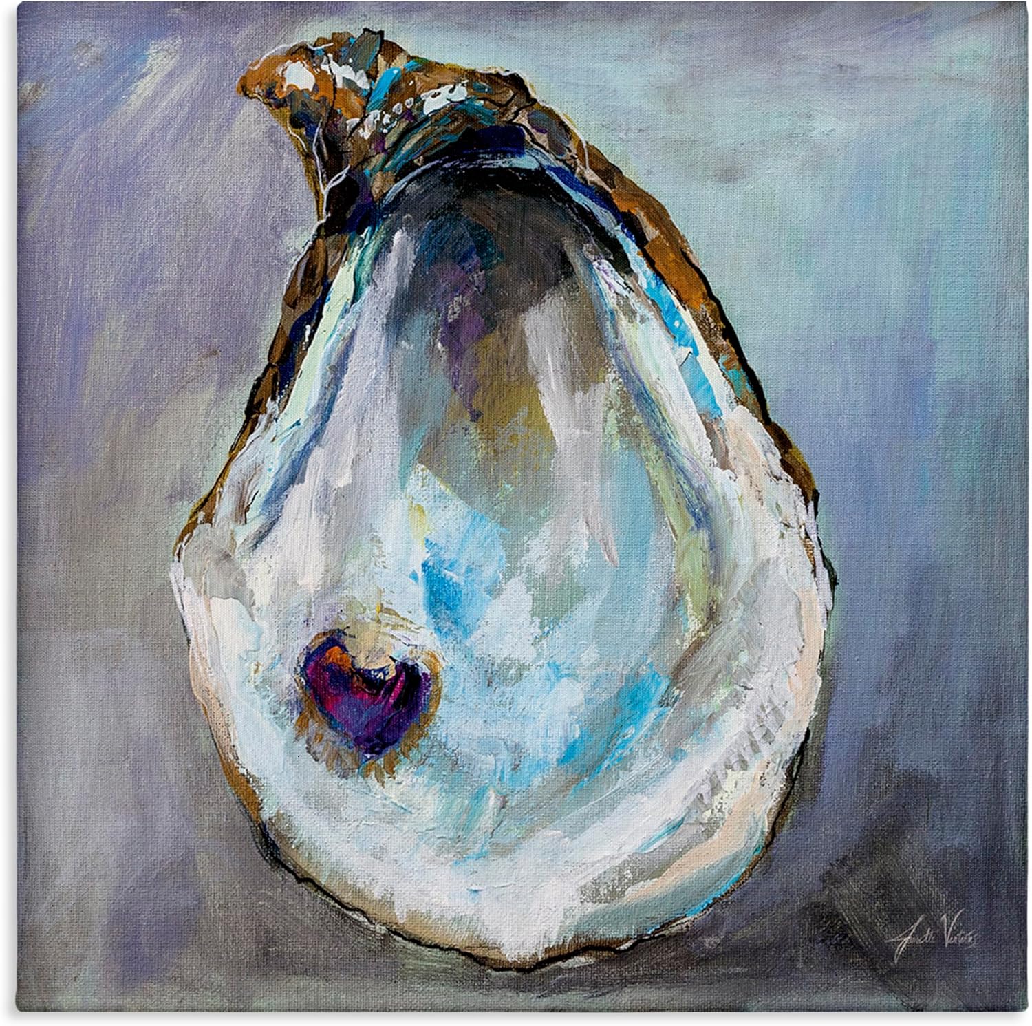 Stupell Industries 'Oyster Shell with Pearl', Canvas Art, 36 x 36 Inches, Easy to Hang and Sturdy, Made in USA, by Jeanette Vertentes