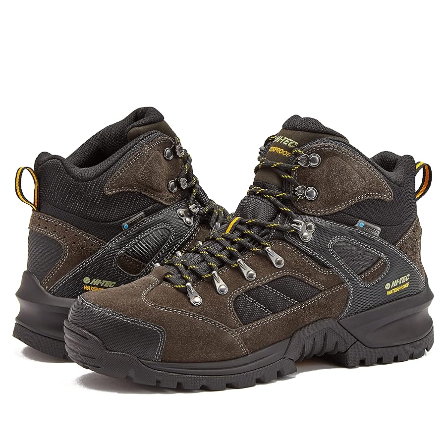 Hi Tec waterproof hiking boots showing advanced construction and design features