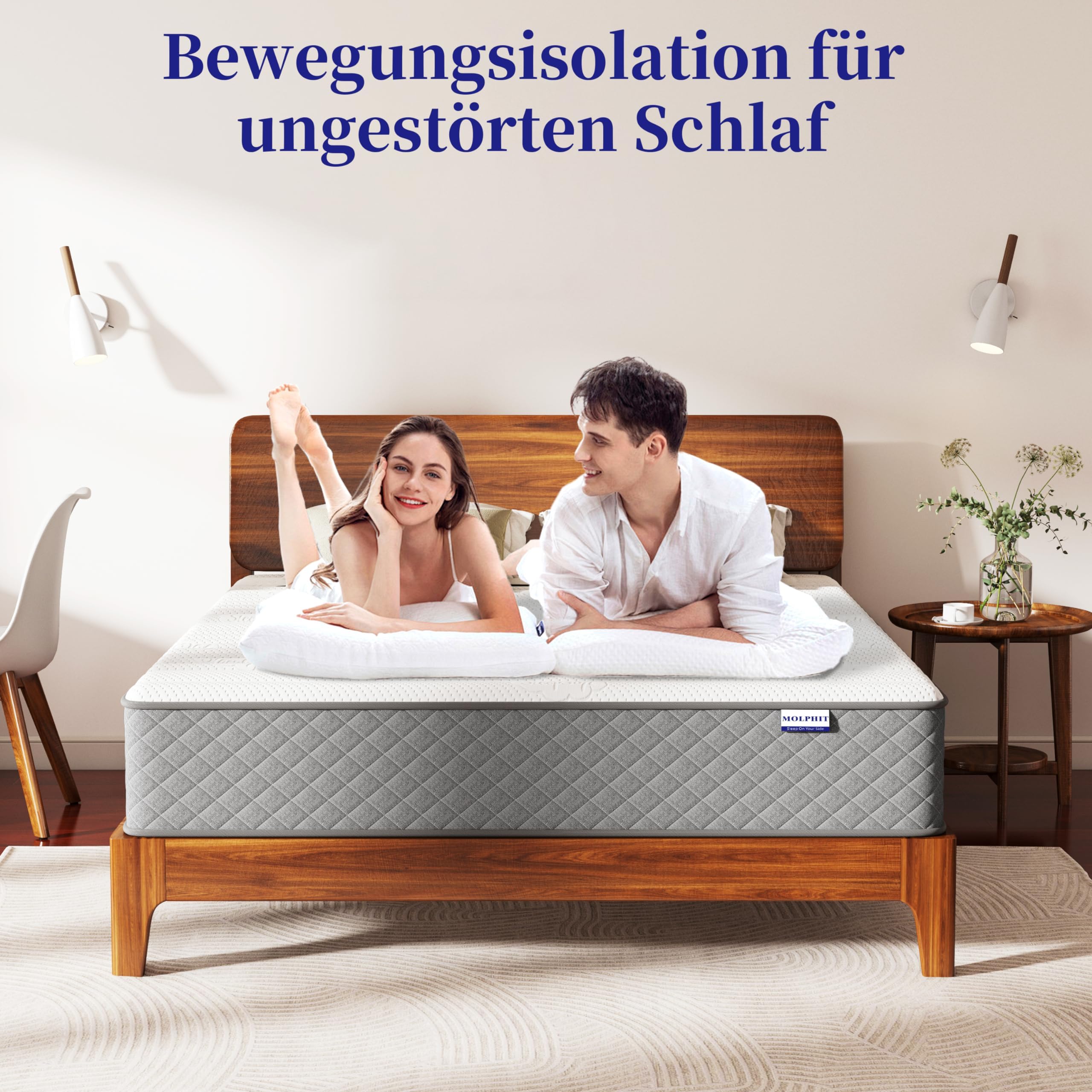 MOLPHIT Materasso Singolo 90x190 Altezza 30cm con certificazione OEKO-TEX, Materasso Memory Medio Rigido, Materassi Singolo a Molle e Schiuma, Materassi Ergonomico Sostenuto, Elevata Traspirabilità