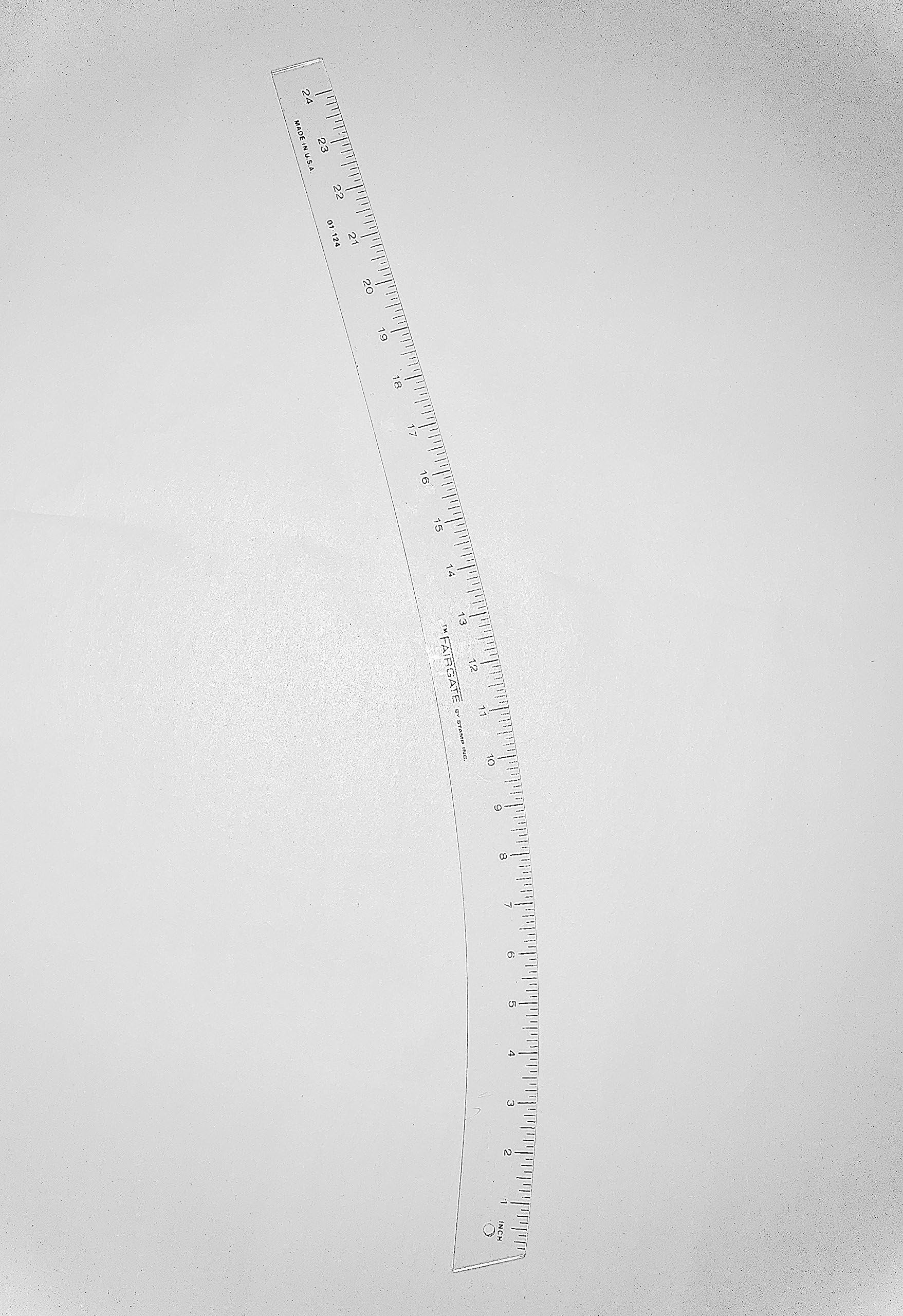 Fairgate - Transparent Acrylic/Plastic Hip Curve/Curve Stick Ruler - 24 inches Long - (Part # 01-124/01-124P) Made in USA