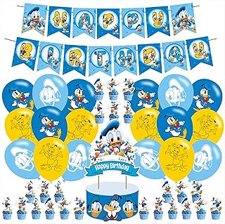 Donald Cartoon Duck Party Decorations, Duck Balloons For Birthday Party,Cake Topper , Birthday Decorations For Girl,Girl Boys Party Supplies