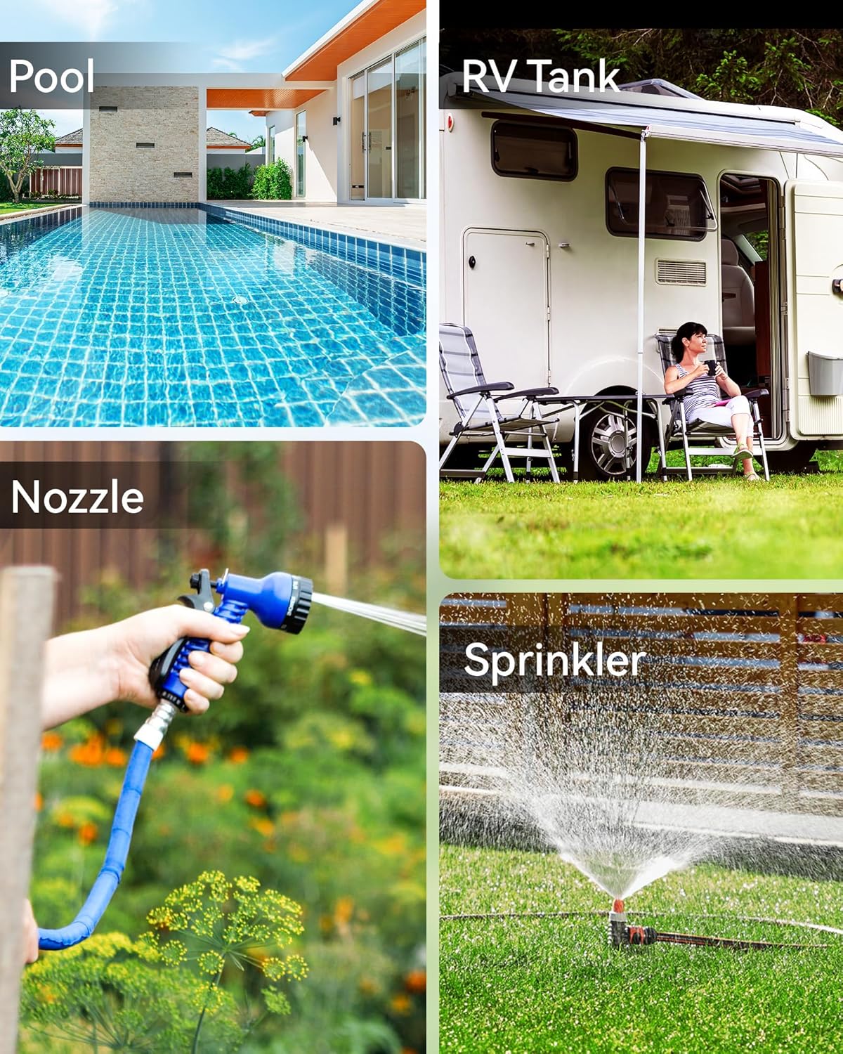 RAINPOINT Water Flow Meter, ±5% Accuracy, Measure Consumption and Flow Rate up to 9999.9 Gallon/Liter, Water Meter for RV, Garden Hose, Pool, Lawn Sprinkler & Nozzle Sprayer