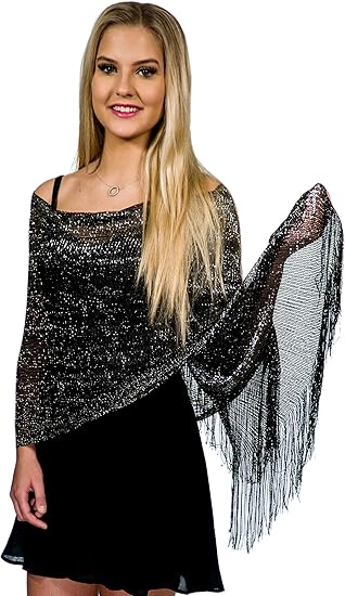 silver evening shawls