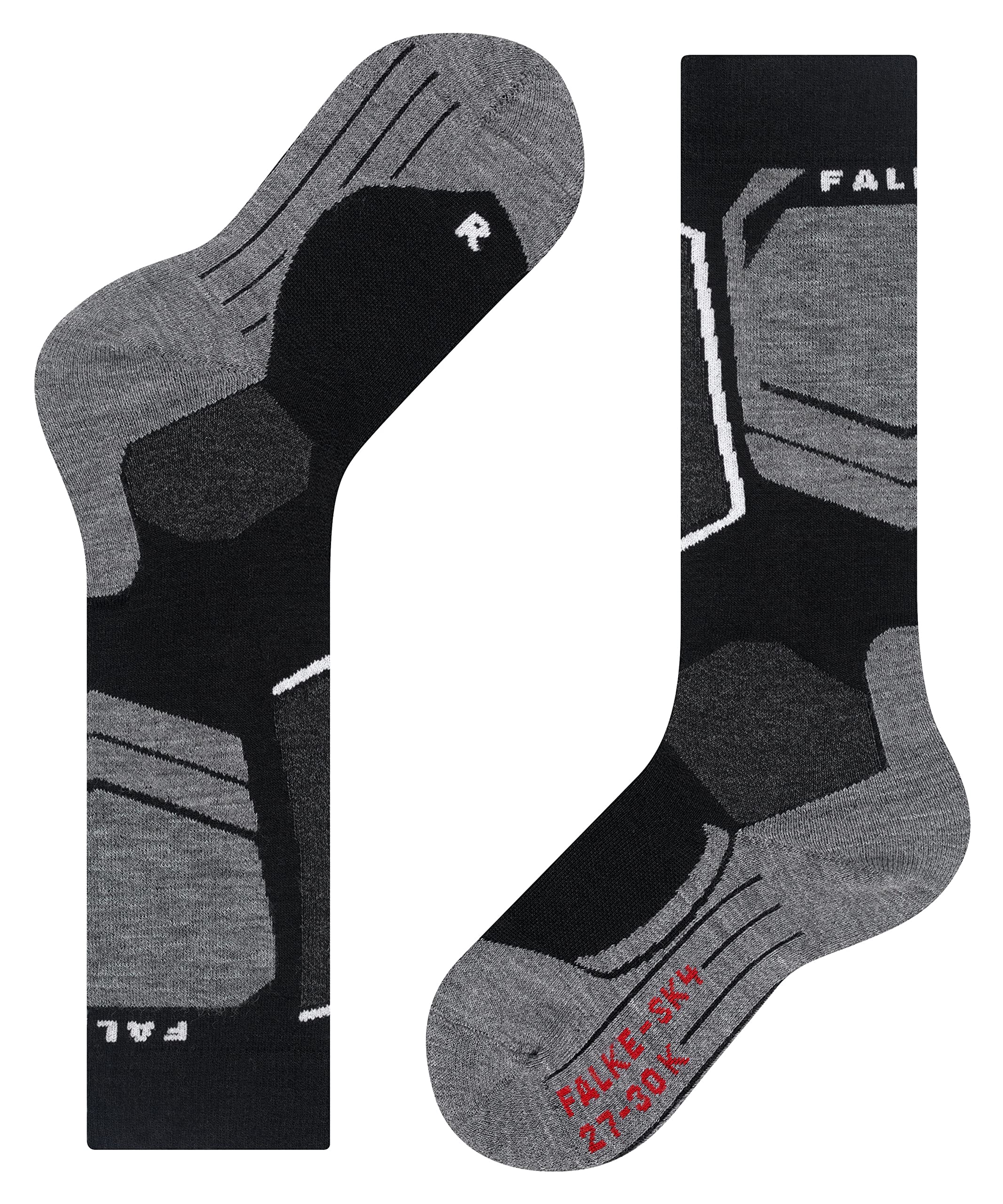 FALKE mixte enfant SK4 chaussettes de ski rembourrage léger anti-ampoule fines respirantes séchage rapide régulation climatique anti-odeur laine fil fonctionnel 1 paire