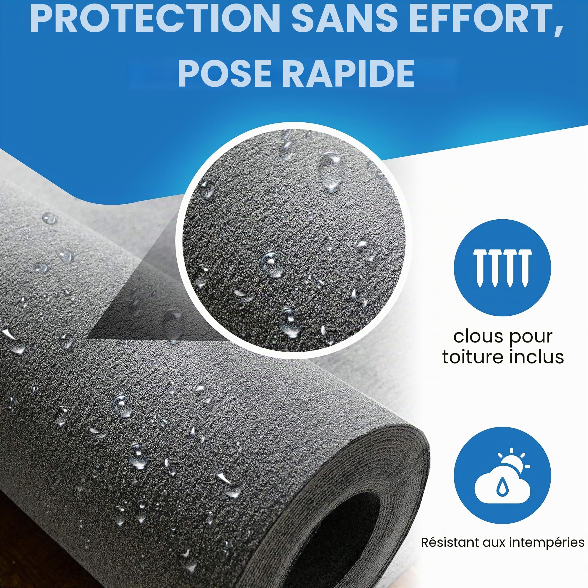 Rouleau Carton bitumé Noir 7,5 m²