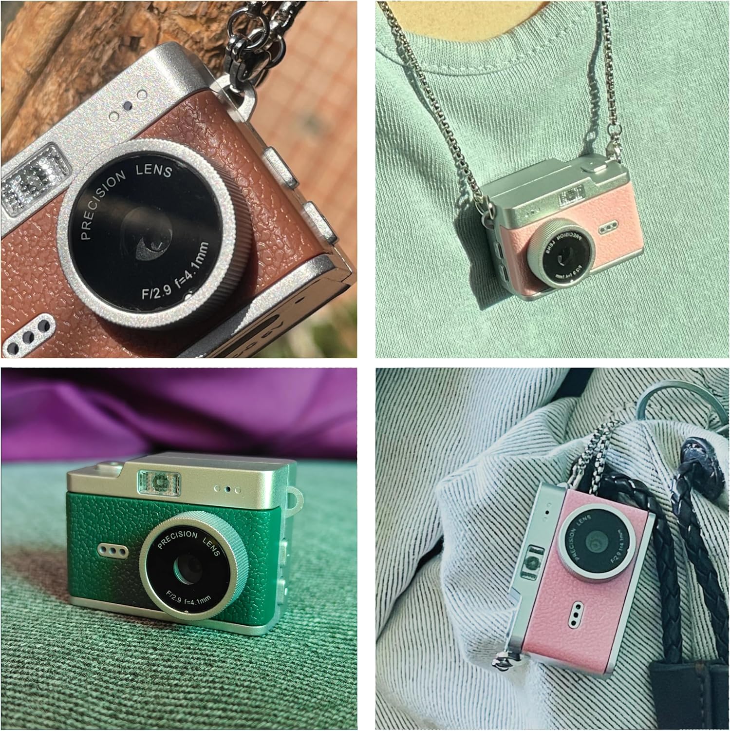Mini Keychain Camera, 1080P Tiny Digital Camera, Pocket Video Recorder with 32GB Card, Fun Gifts for Kids & Adults Stocking Stuffers for Travel, Birthdays Gadgets (Green)