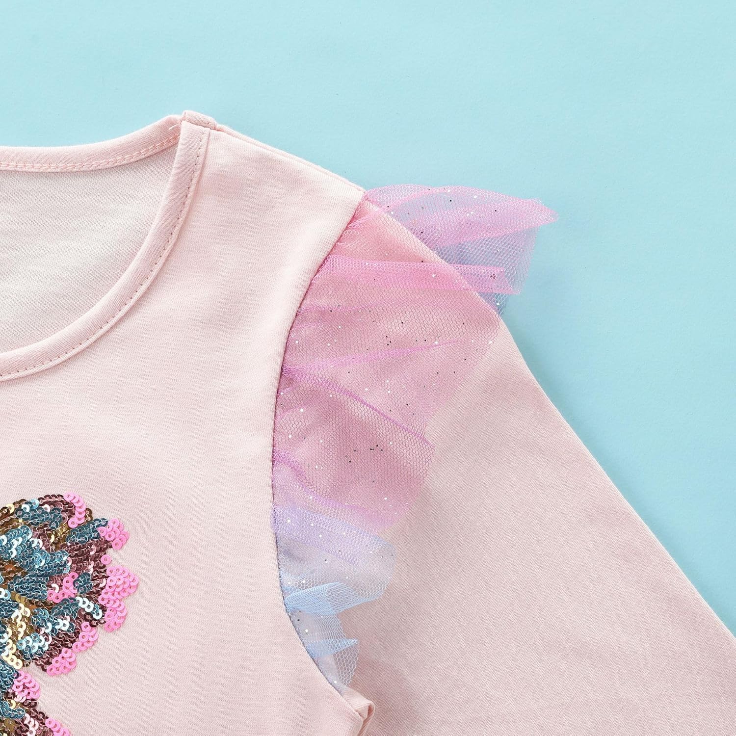 FreeLu Girls' Cotton Casual Longsleeve Party Dresses Special Occasion Cartoon Print Dress 2-7Y - Image 5