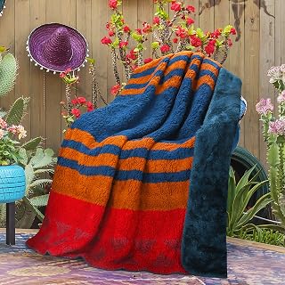 Catalonia Southwest Throw Blanket, Aztec Reversible Comfy Fluffy Mexican Gift Blanket, 50x60 inches