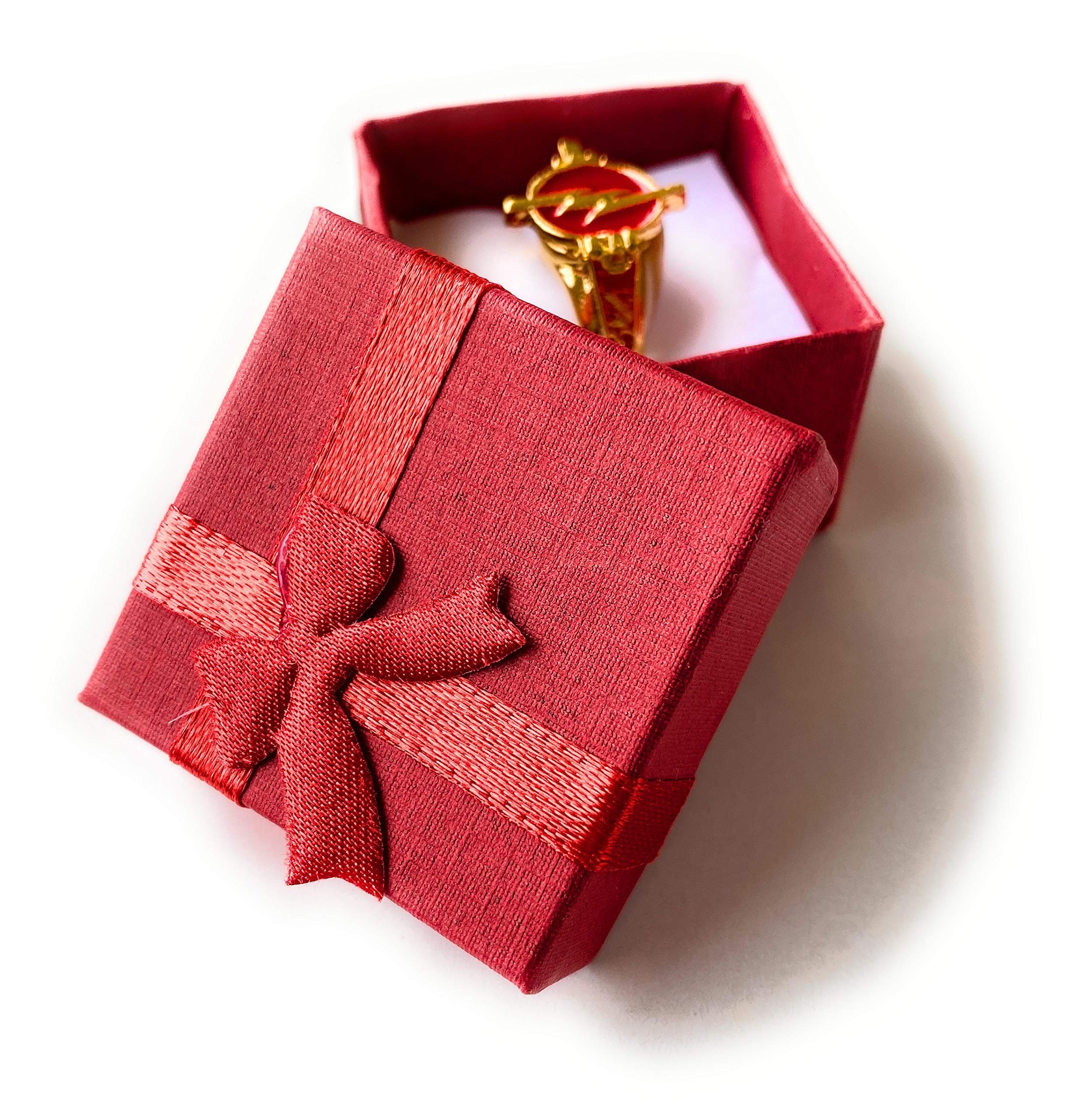 KiakaThe Flash Lightening Bolt Logo Red Ring Fastest Man Alive Cosplay Accessory