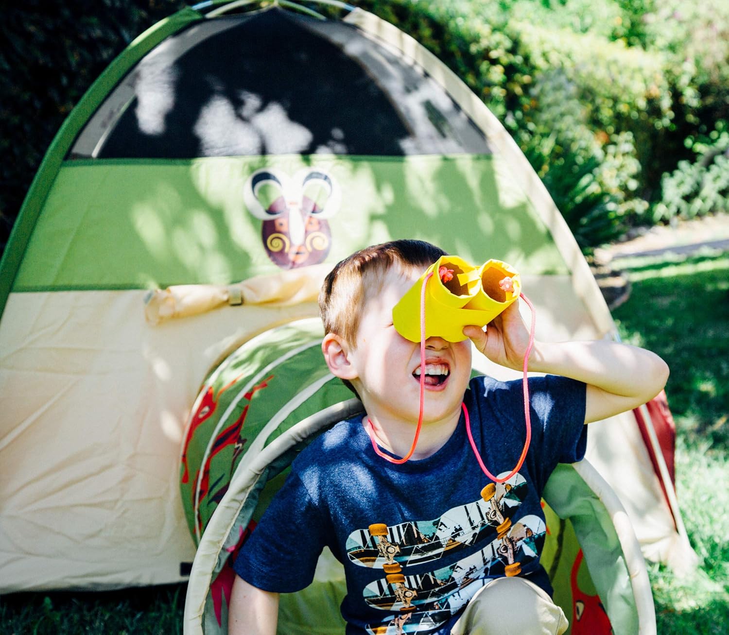 Pacific Play Tents 20435 Kids Safari Fun Dome Tent Crawl Tunnel Combo Indoor / Outdoor Fun,Multicolor : Toys & Games