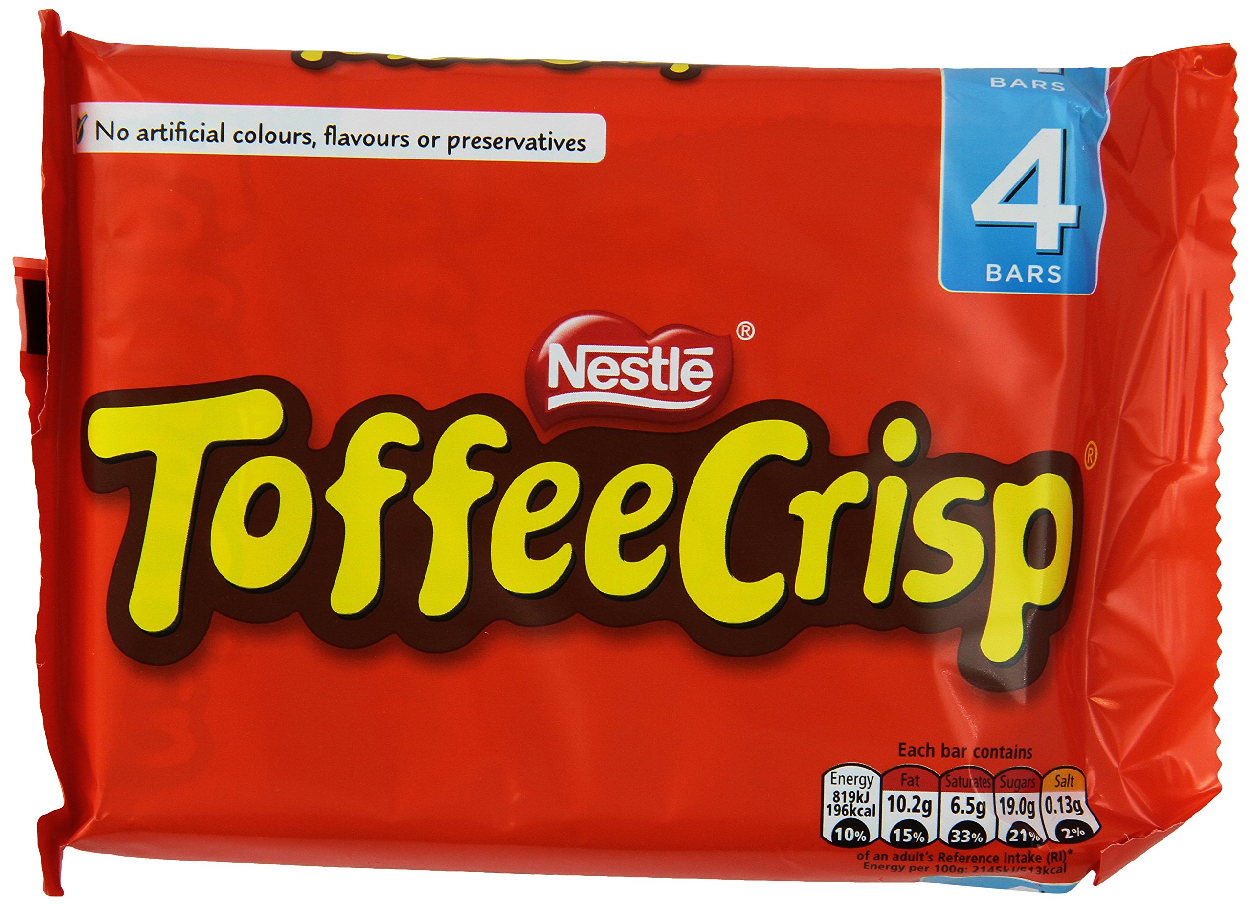 Nestlé Toffee Crisp Multipack 38 g (Pack of 15, Total 60 Bars)