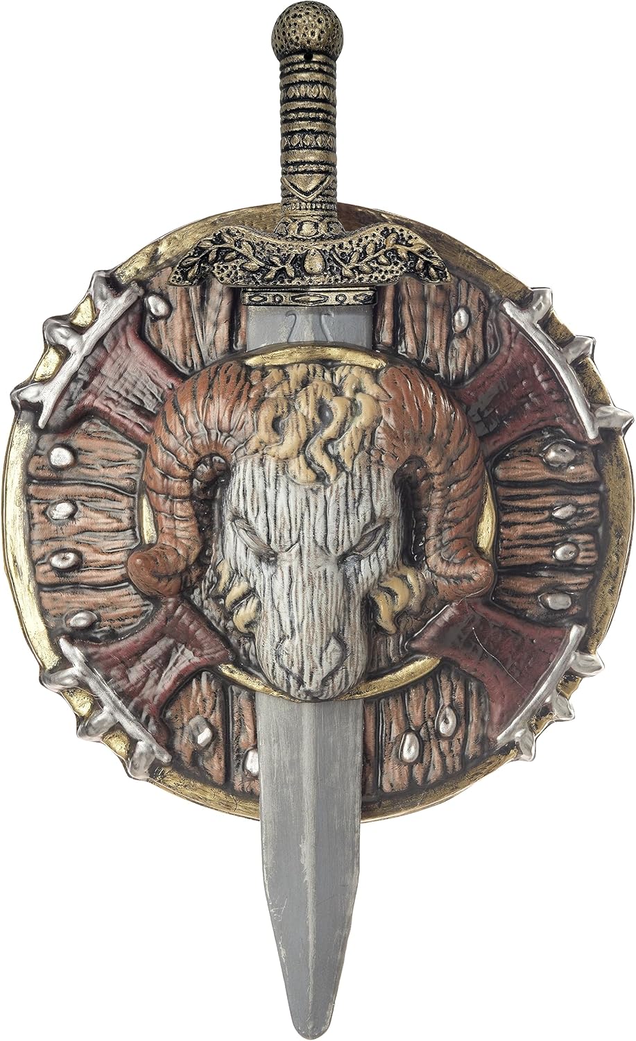 Escudo de combate bárbaro y estándar de espada, Marrón