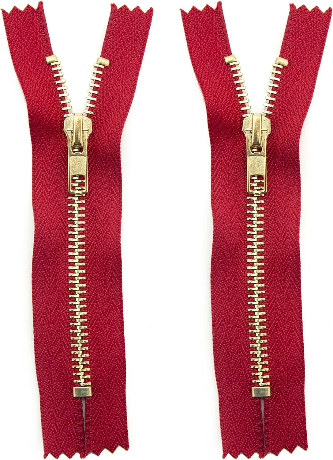 HAND® A Pair of Black Closed Ended No3 Brass Gold Metal Zips - 17cm, 7inch