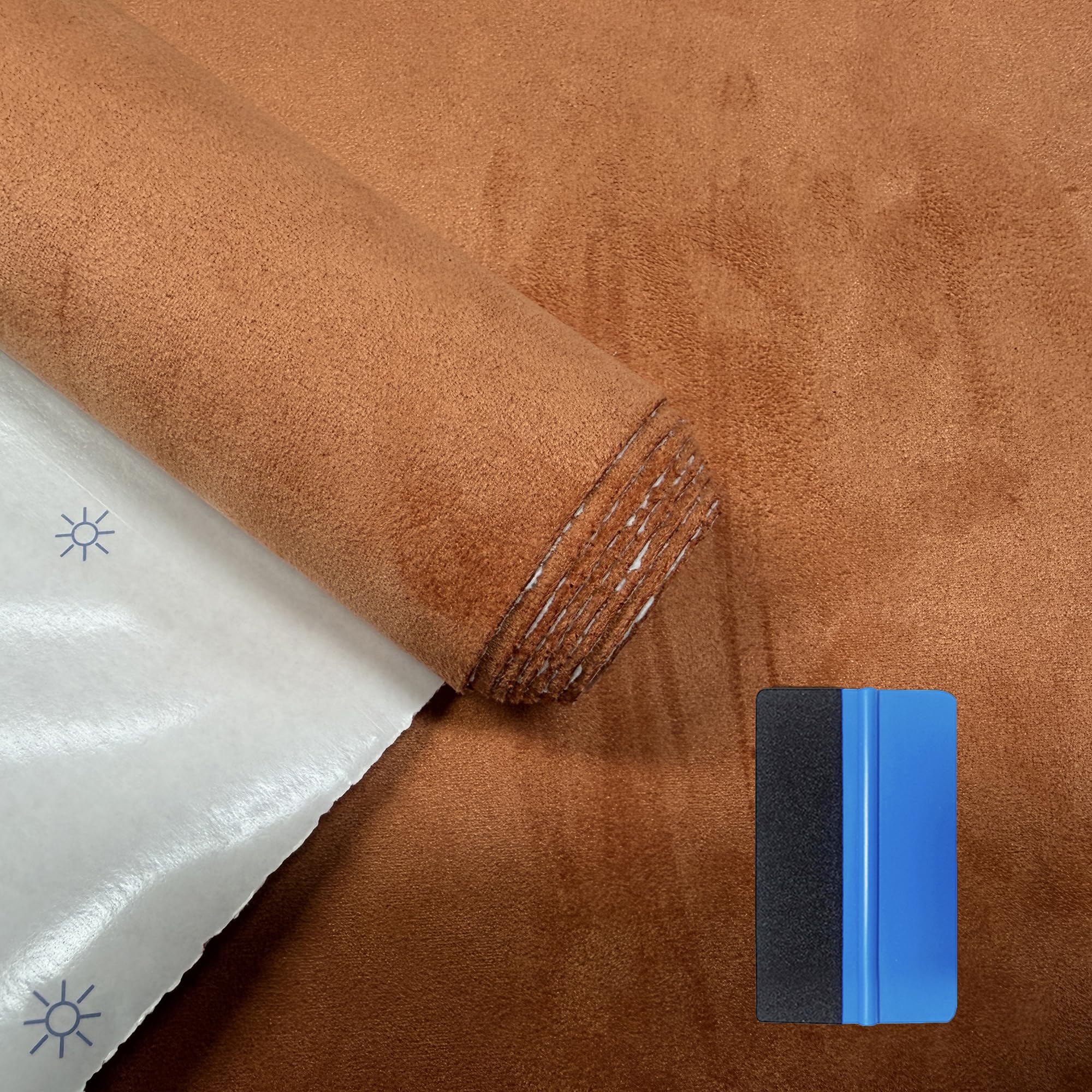 NewL Elastic Suede Velvet Fabric DIY Repair Tape Golden Yellow 20cmx30cm — image 1