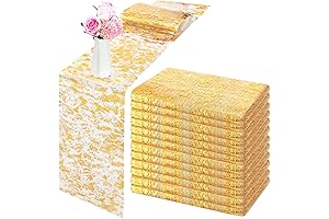 12 Pieces Shimmering Metallic Gold Table Runner